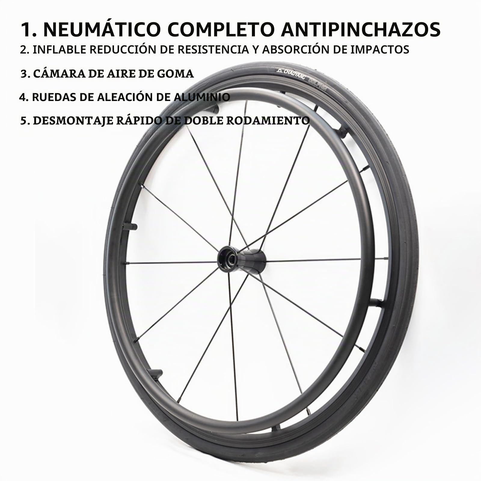 Silla de Ruedas Ligera de Aleación de Aluminio para Adultos - Plegable, Deportiva, Autopropulsada, Manual - Ayuda de Movilidad