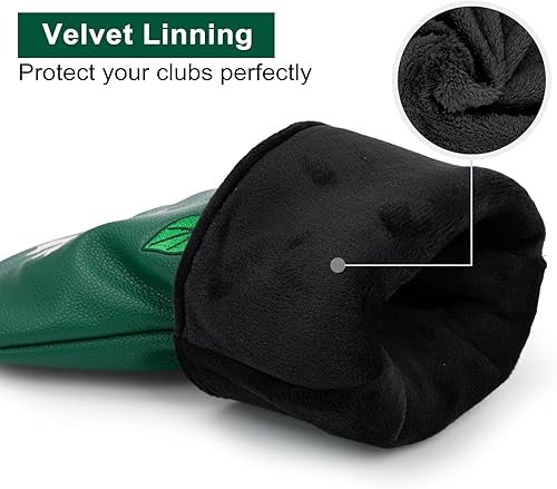 Miniatura 5 de Fundas para palos de golf, fundas para cabezas de conductor, Fairway 3, cubierta híbrida de cuero sintético, fundas para cabezas de rescate de golf