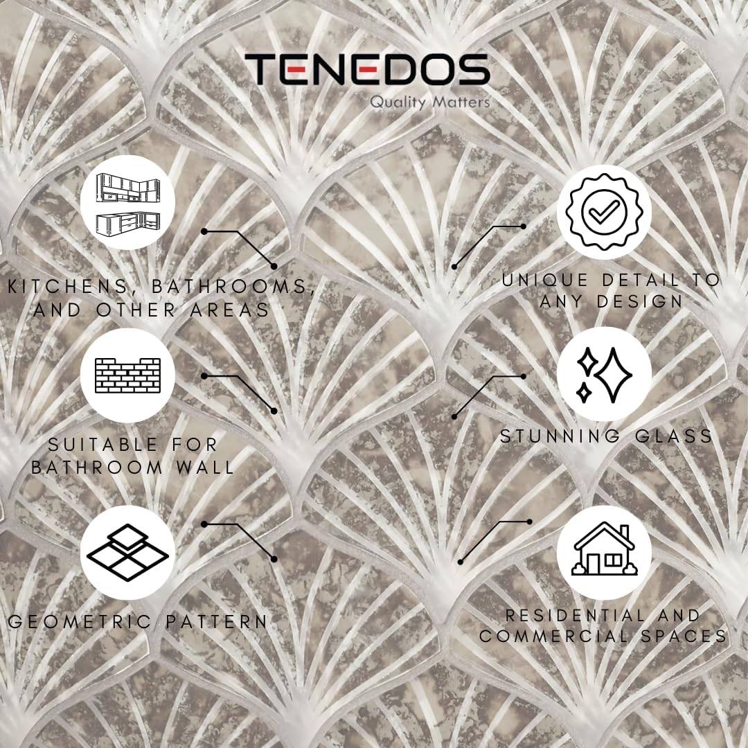 Tenedos HTC279 Antique Mirror Glass Mosaic Tile