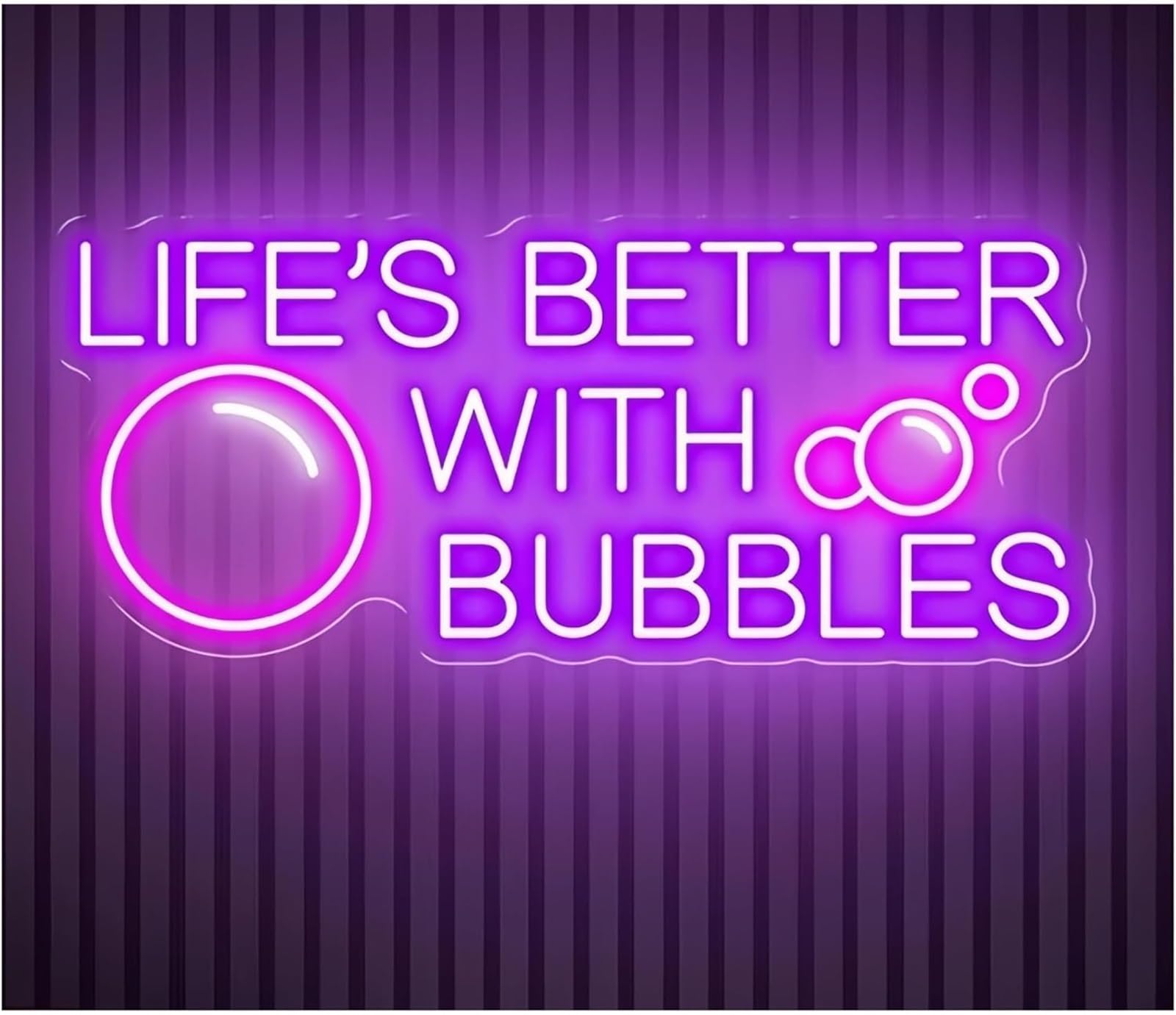Wexxaii neon Light Sign Soothing Ambiance Lamp Life is Better with Bubbles, Neon Sign, Wall Decor, Champagne(E)