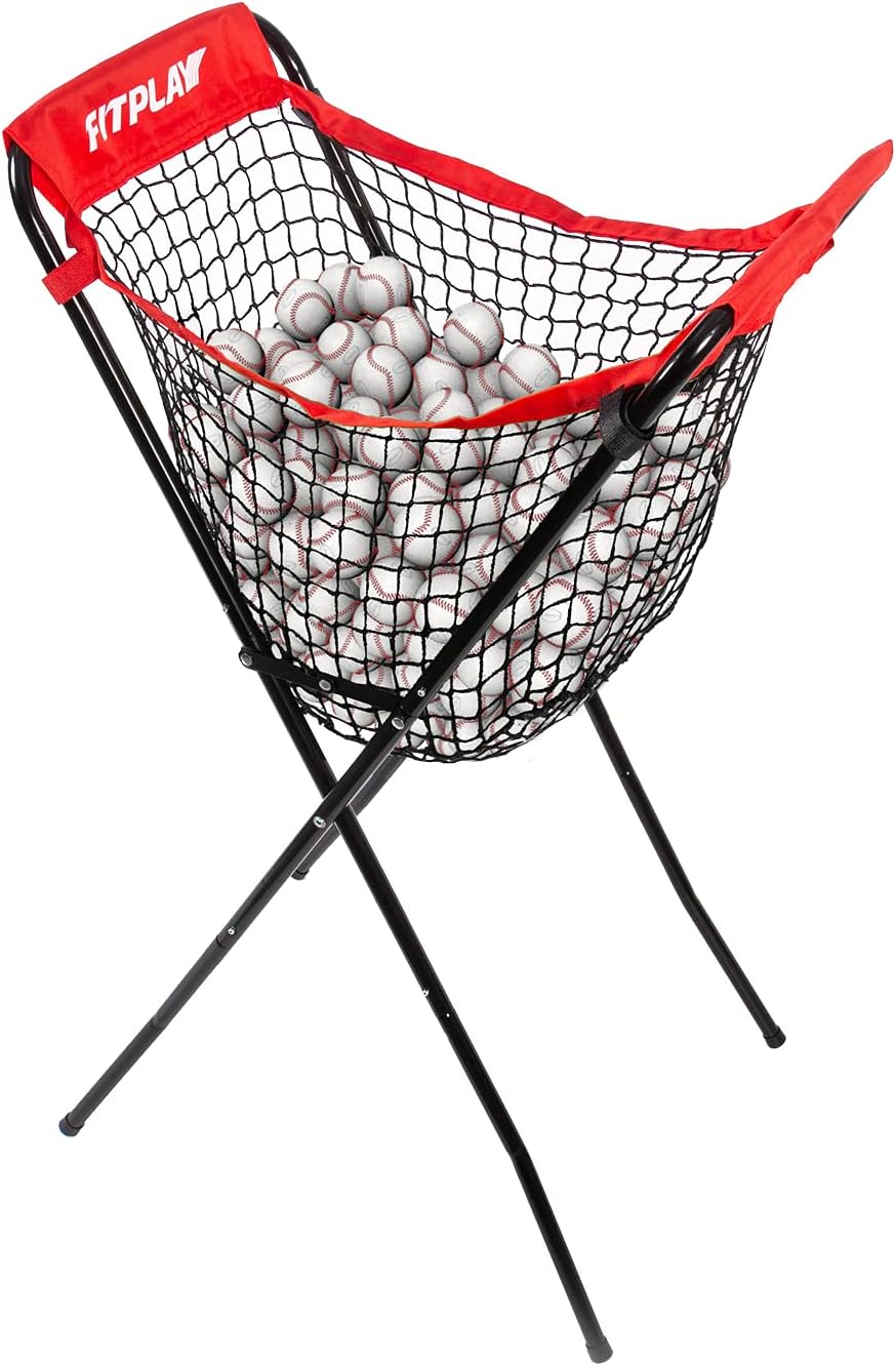 FITPLAY Extra Large Ball Caddy for Baseball / Softball, Holds 100+ Baseballs or 50