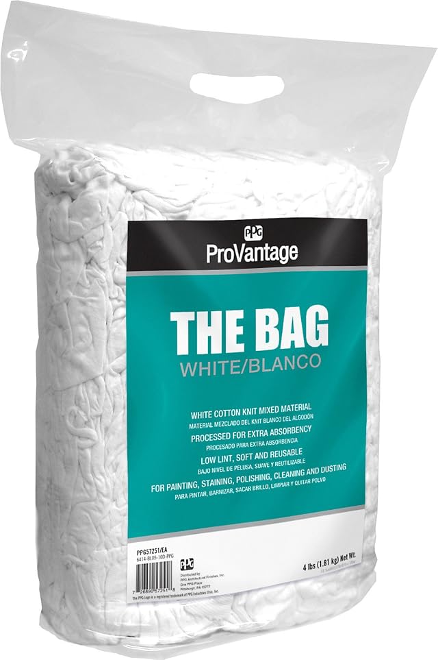 PPG Paints ProVantage Bag of White Rags 4 lb Pack of 6