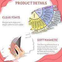 Vista 3 de Weewooday 3 piezas de imanes de rueda de emociones de 4.8 pulgadas, imanes de rueda de sentimientos, emociones, tabla de sentimientos para nevera