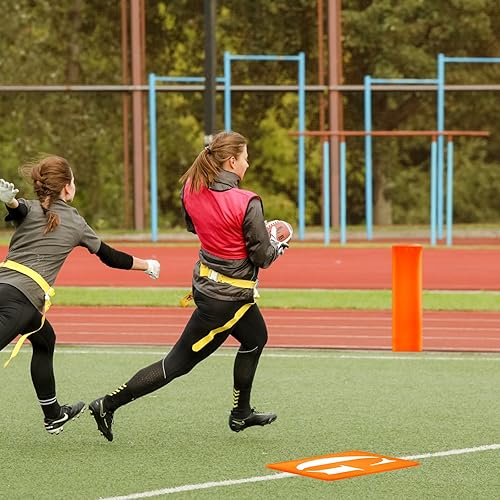 Miniatura 5 de Libima Juego de 16 piezas de marcadores de yarda de fútbol incluye 11 marcadores de línea de yarda de campo de fútbol de alta visibilidad, 4 pilonas