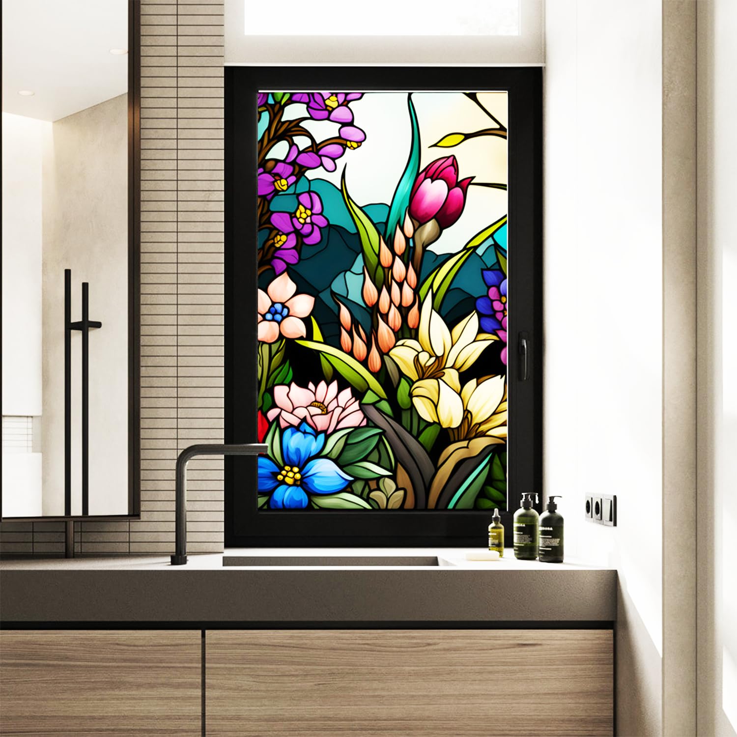 Amazon.com: WBQMUNY Stained Glass Window Film,Thickened Static 