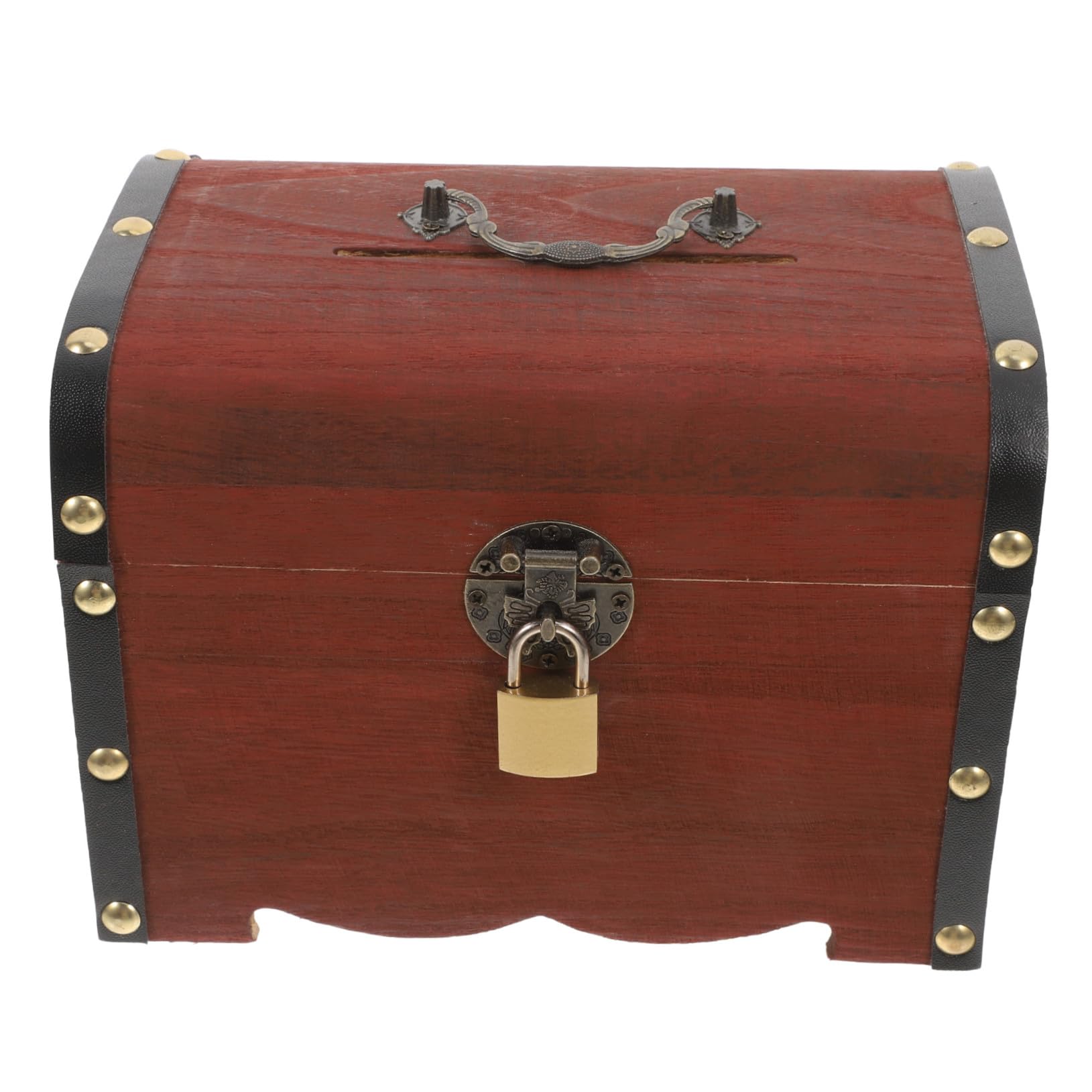 POPETPOP Cofre de Madera para Dinero Cofre de Madera para Objetos Contenedor de Dinero Vintage Caja para Guardar Monedas Hucha