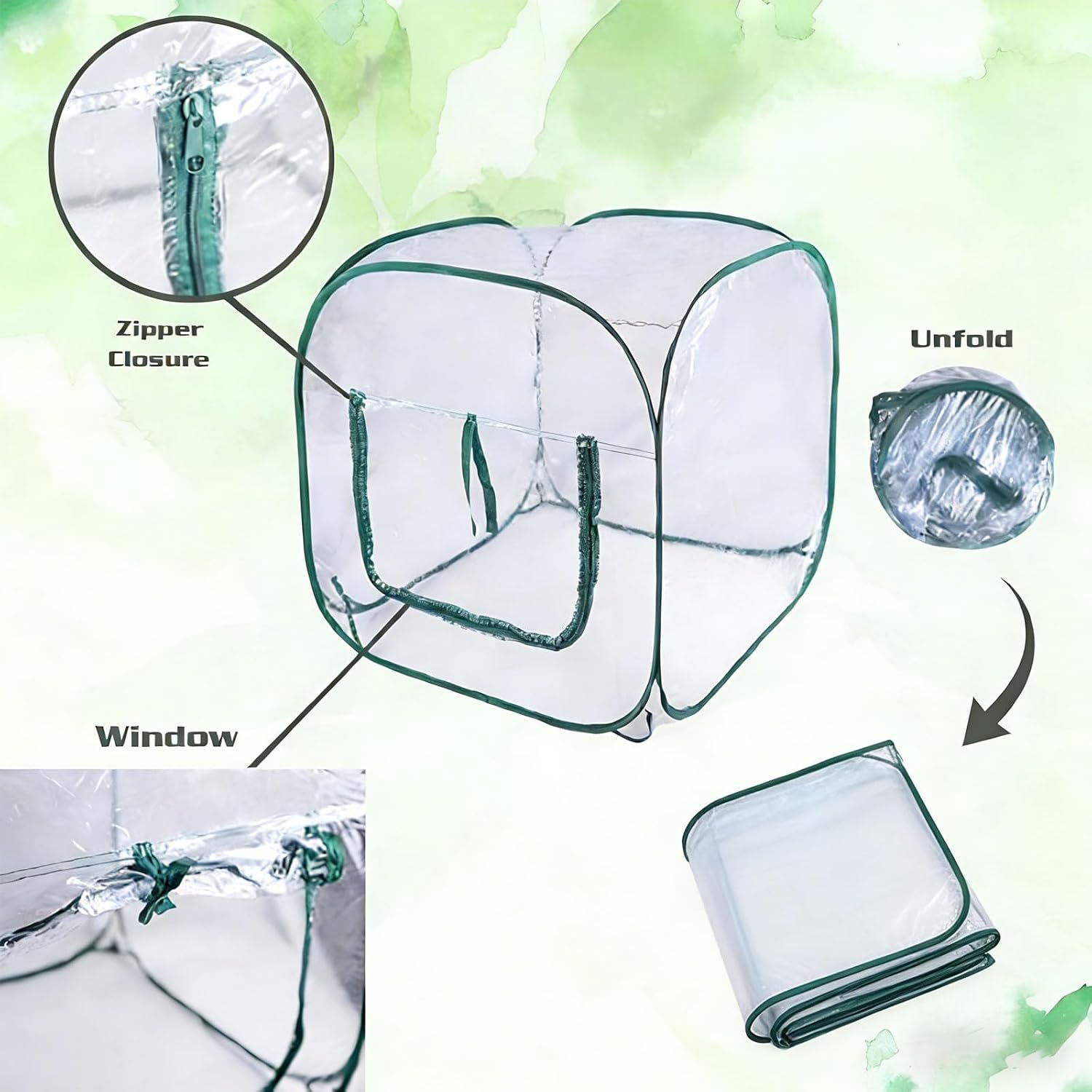 Plant Growing Shelter Tent for Winter Featuring Clear PVC Cover and Steel Frame Structure Garden Frosts Protective Greenhouse Insulation Cover