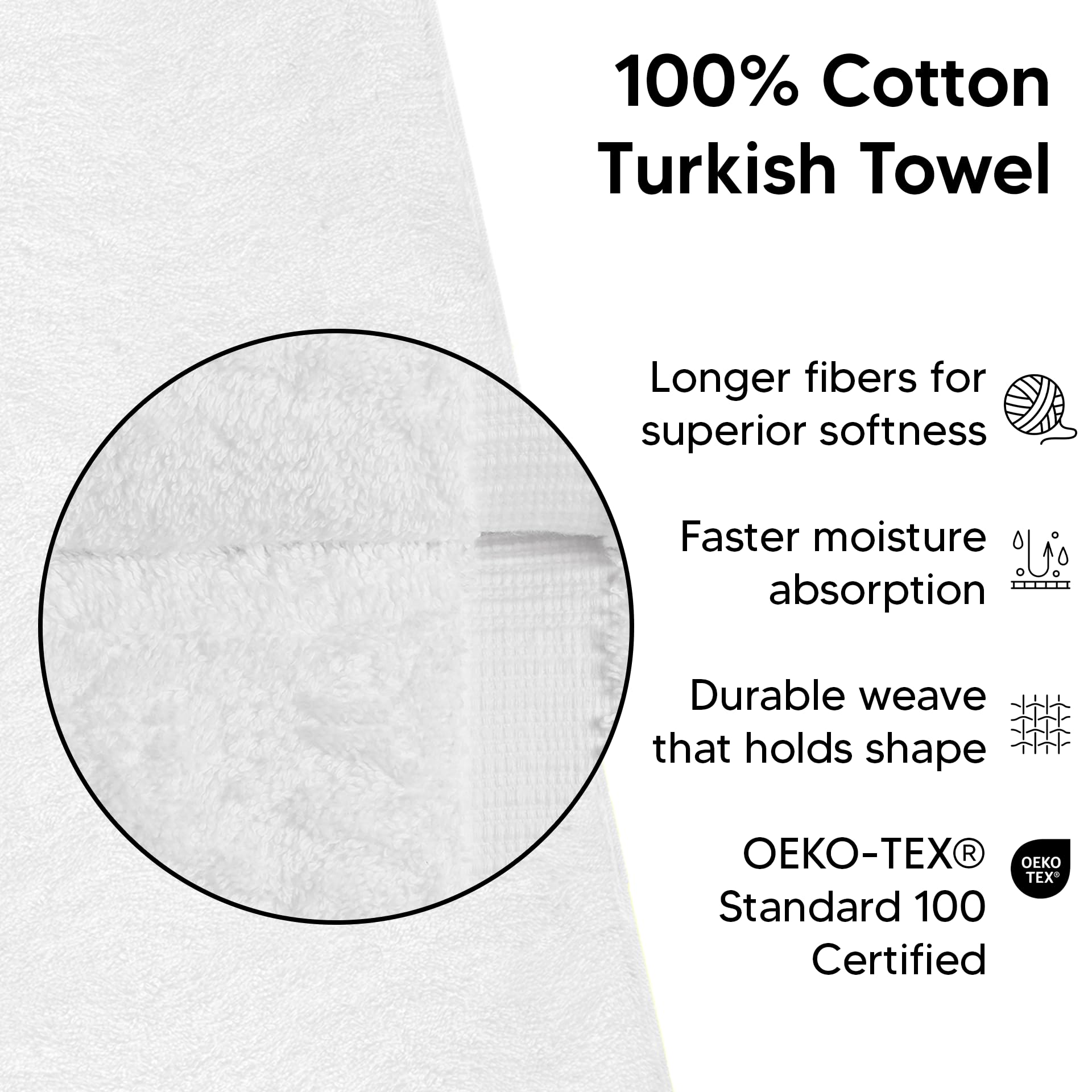 Chakir Turkish Cotton Bath Towels - 4 Pack -2