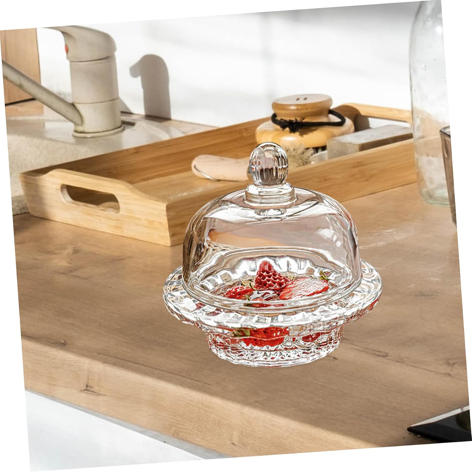 NUOBESTY Decorative Glass Dessert Bowl Small Soup Serving Bowl for Rice Fruit Snacks for Home and Restaurant Use Gift for Festivals