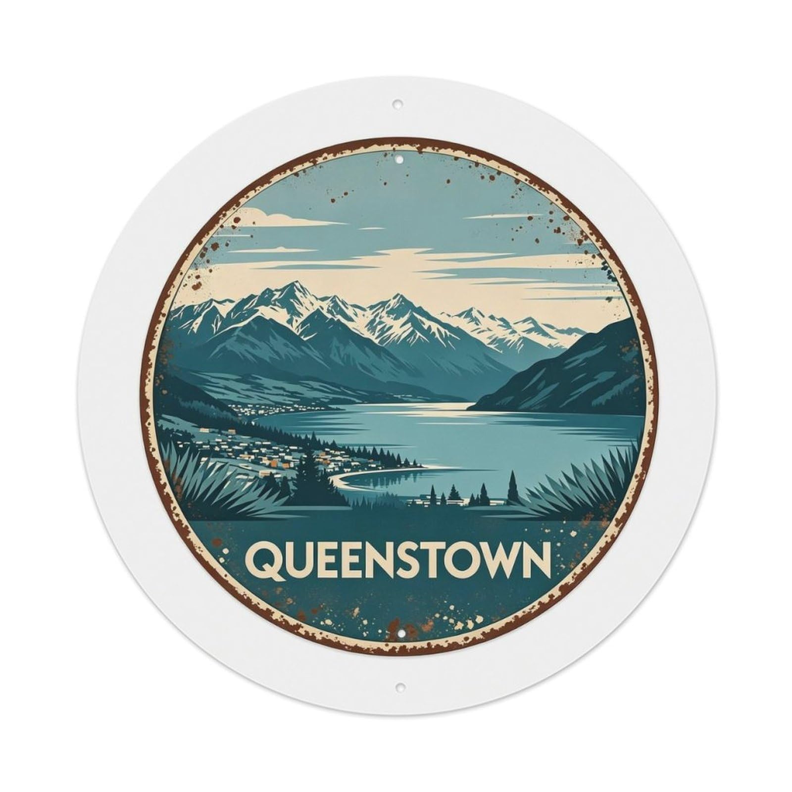 Queenstown New Zealand Metal Tin Sign Plaque