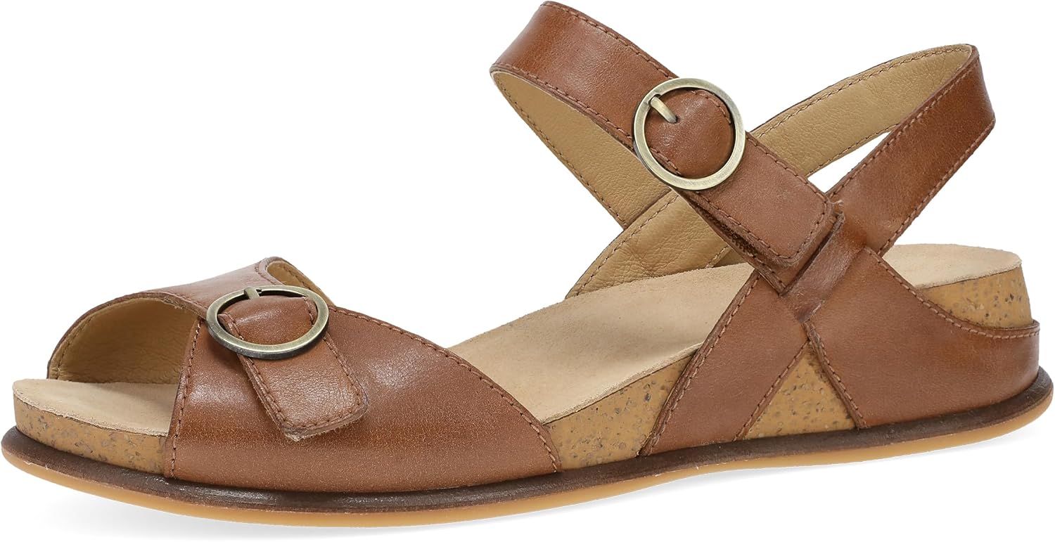 Dansko Candace Wedge Sandal for Women –Comfortable Wedge with Arch Support –Fully Adjustable Straps–Versatile Casual to Dressy Footwear –Lightweight Rubber Outsole