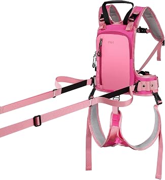 QOGIR Ski Harness for Kids Teach Your Child The Speed Control of Skiing with Mini Backpack and Adjustable Seat Harness