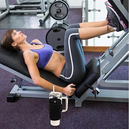 Miniatura 3 de Bolsa para botella de agua de gimnasio, soporte para botella de agua de doble capa, bolsa para tarjetas, llaves, cartera, soporte para teléfono para