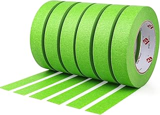 BOMEI PACK Painters Tape - Painting Tape for Car Paint Green - 1 inch x 60 Yards Paint Tape for Walls Painting, Automotive, Labeling, DIY Crafting, Decoration and School Projects, 6 Pack