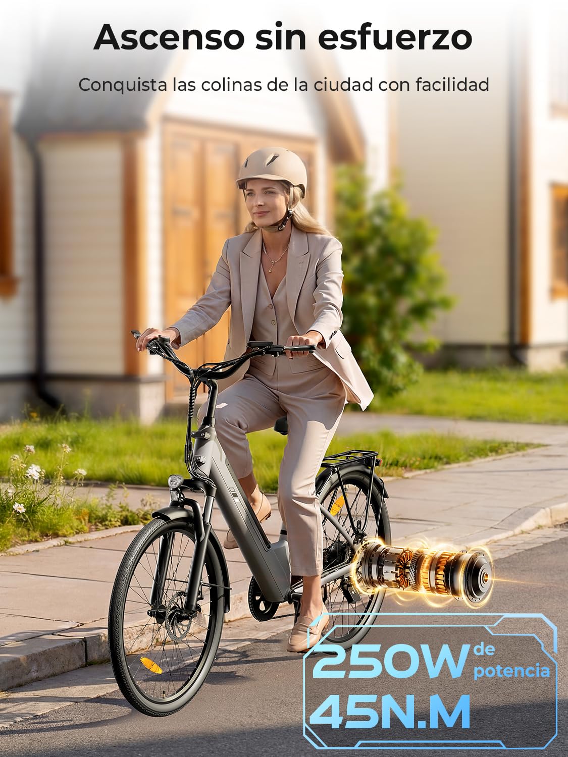 Touroll Bicicleta eléctrica, J1/J2 ST, Autonomía de 100km, Motor 45 NM, 15.6Ah Batería Desmontable, Bicicleta de montaña eléctrica