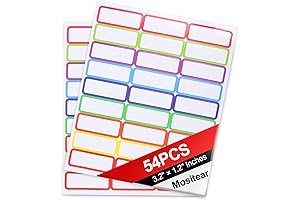 Mositear Magnetic Tags and Labels: 54 Reusable Name Tags for Whiteboards, Lockers, and Refrigerators