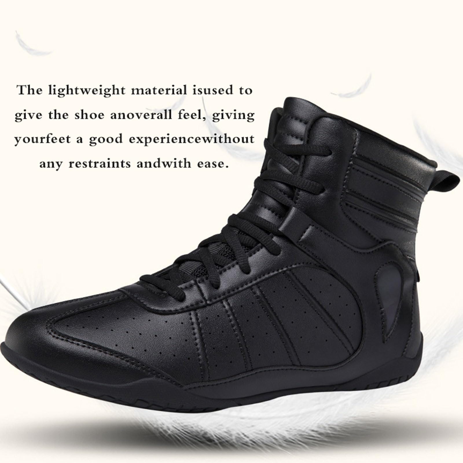 Scarpe da Wrestling Uomo,Scarpe da Boxe Pugilato,Scarpe da Boxe Unisex,Unisex,Moda,Antiscivolo,Flessibili,Traspiranti,Laced,per Kickboxing Sandas Fight Fitness Training,Boxing.
