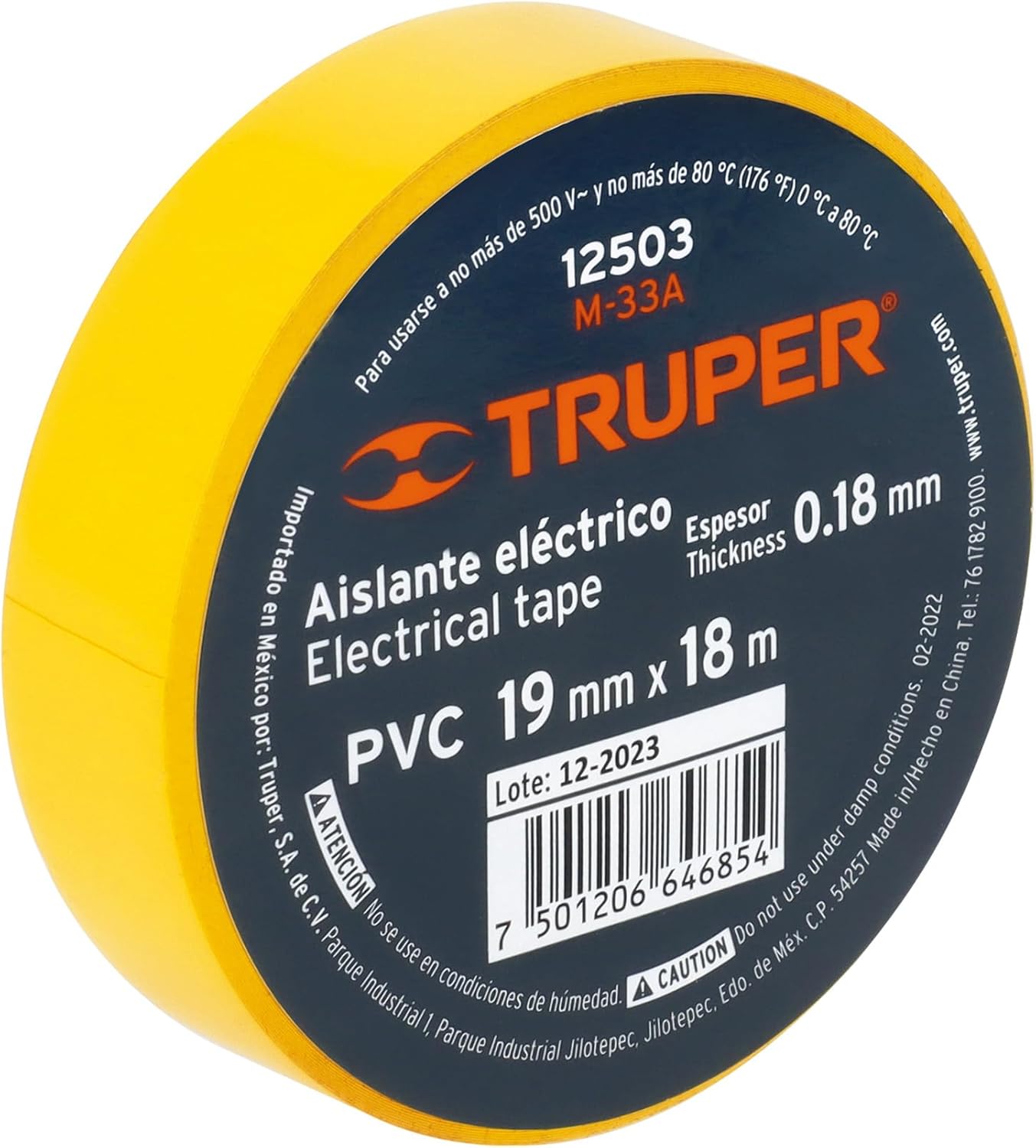 TRUPER M-33A 3/4-Inch by 60 ft Electrical Tapes Yellow