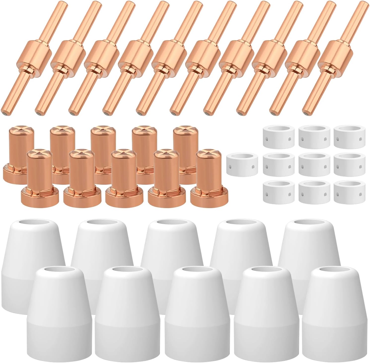 Set of 40 Extended Plasma Cutter Nozzle Electrodes PT-31 Plasma Consumables Plasma Cutter Electrode Tip Nozzle Accessory Air Plasma Cutting Consumables for CUT-40 CUT-50D CT-312