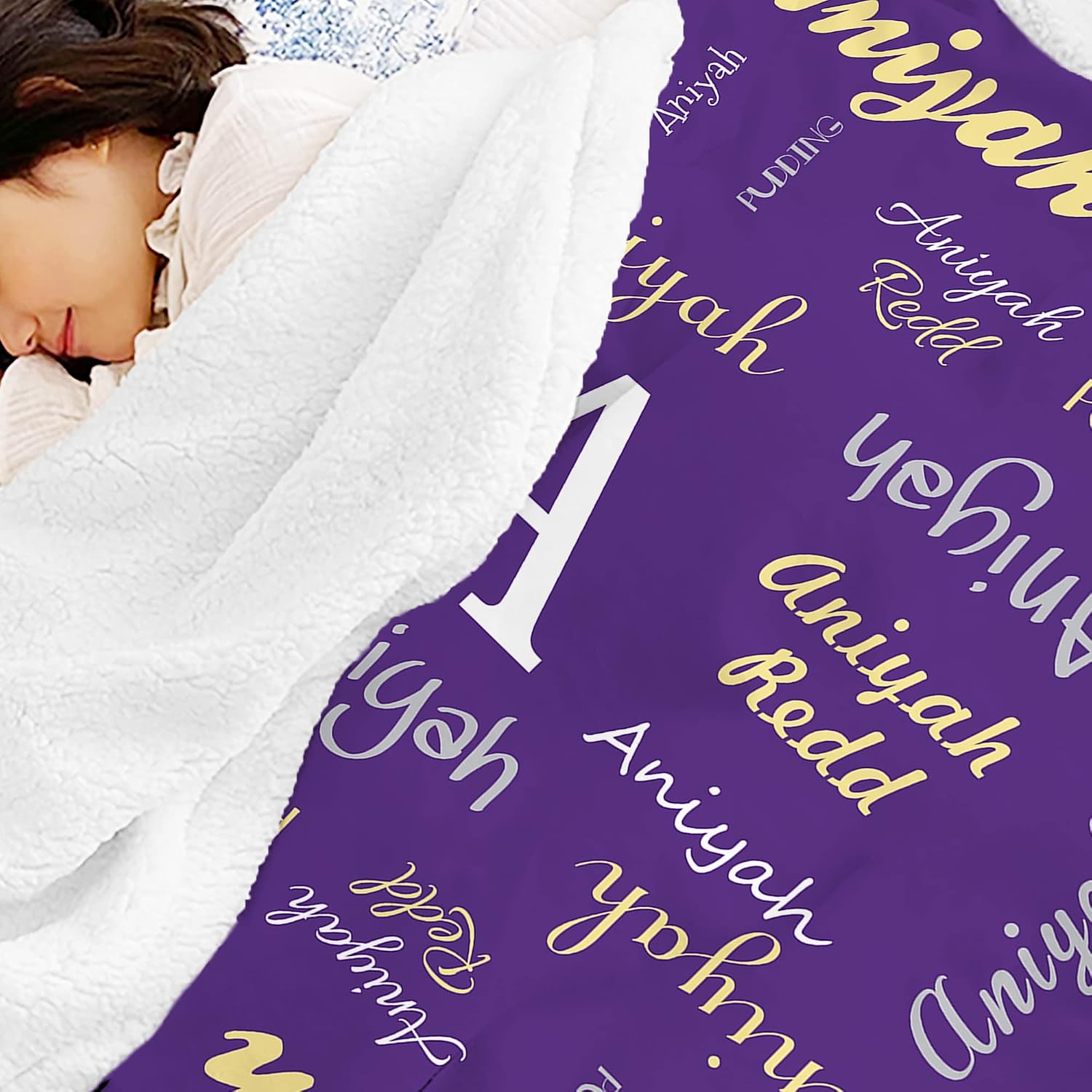 Personalized Baby Blankets for Kids, Customized Baby Blankets for Girls, Boy, Newborn, Customized Sherpa Throw with Name, Best Gift for Boy Teen Birthday, New Mom, Super Soft Plush Fleece