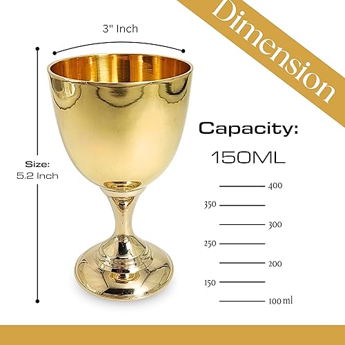 Miniatura 2 de Copa de vino de latón hecha a mano, cáliz gótico, cáliz antiguo, elegante, copa de comunión, cáliz de oro hecho a mano, regalo ideal para