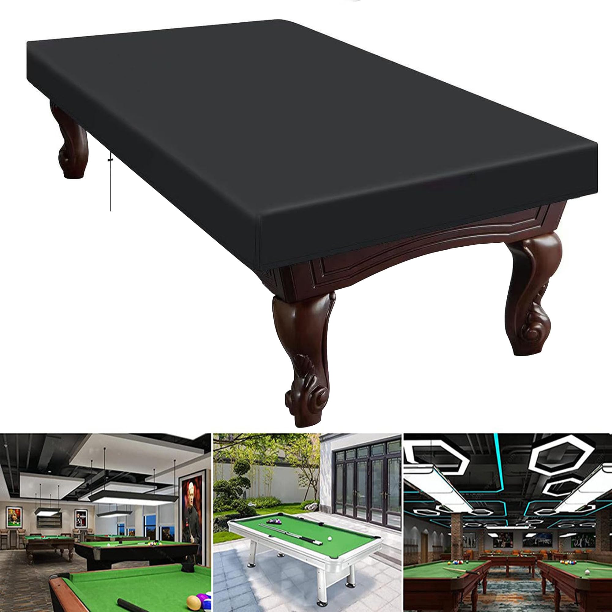MZSX 7ft Pool Table Cover, Waterproof Tearproof Cover for Pool Table, Oxford Fabric Billiard Table Cover, Dustproof Sun Rain Protection, Indoor Outdoor Patio Garden Furniture Protective