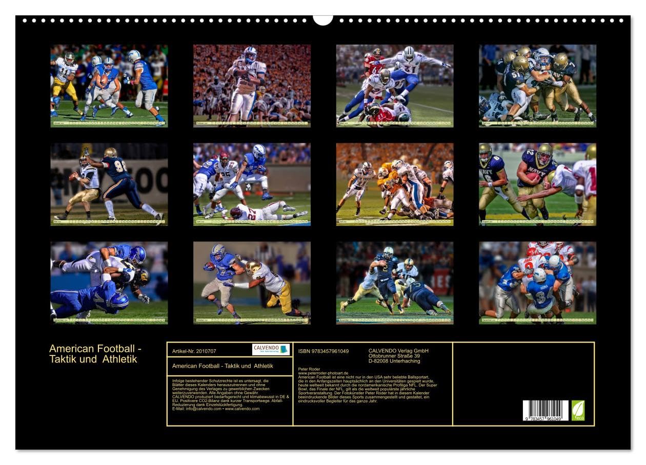 American Football - Taktik und Athletik (Wandkalender 2026 DIN A2 quer), CALVENDO Monatskalender: Teamsport der Extra-Klasse. (CALVENDO Sport)