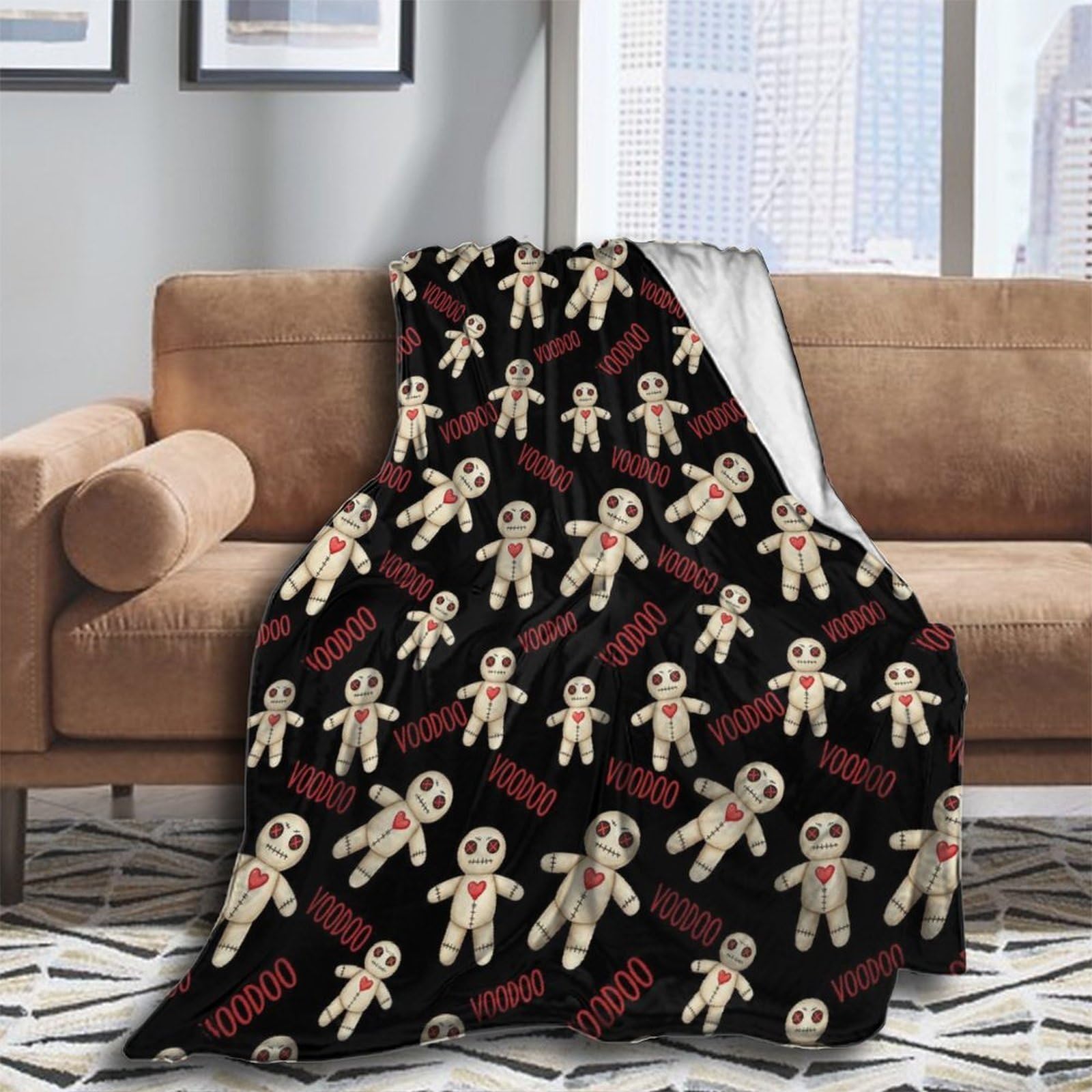 Oudrspo Throw Blanket for Couch Soft Skull and Crossbones Blankets and Throws for Sofa