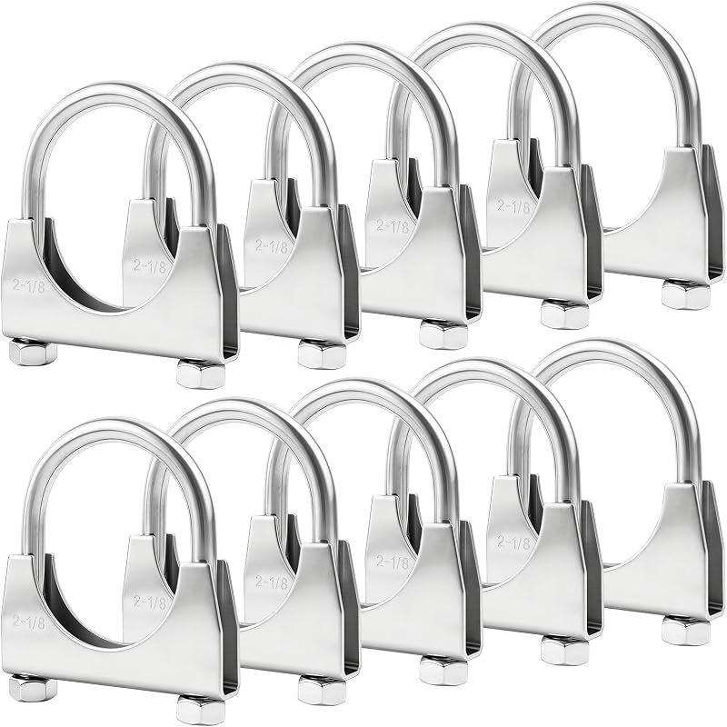 Abraçadeira U para escapamento RP Remarkable Power em aço inoxidável, 5,4 cm – Pacote com 10 unidades