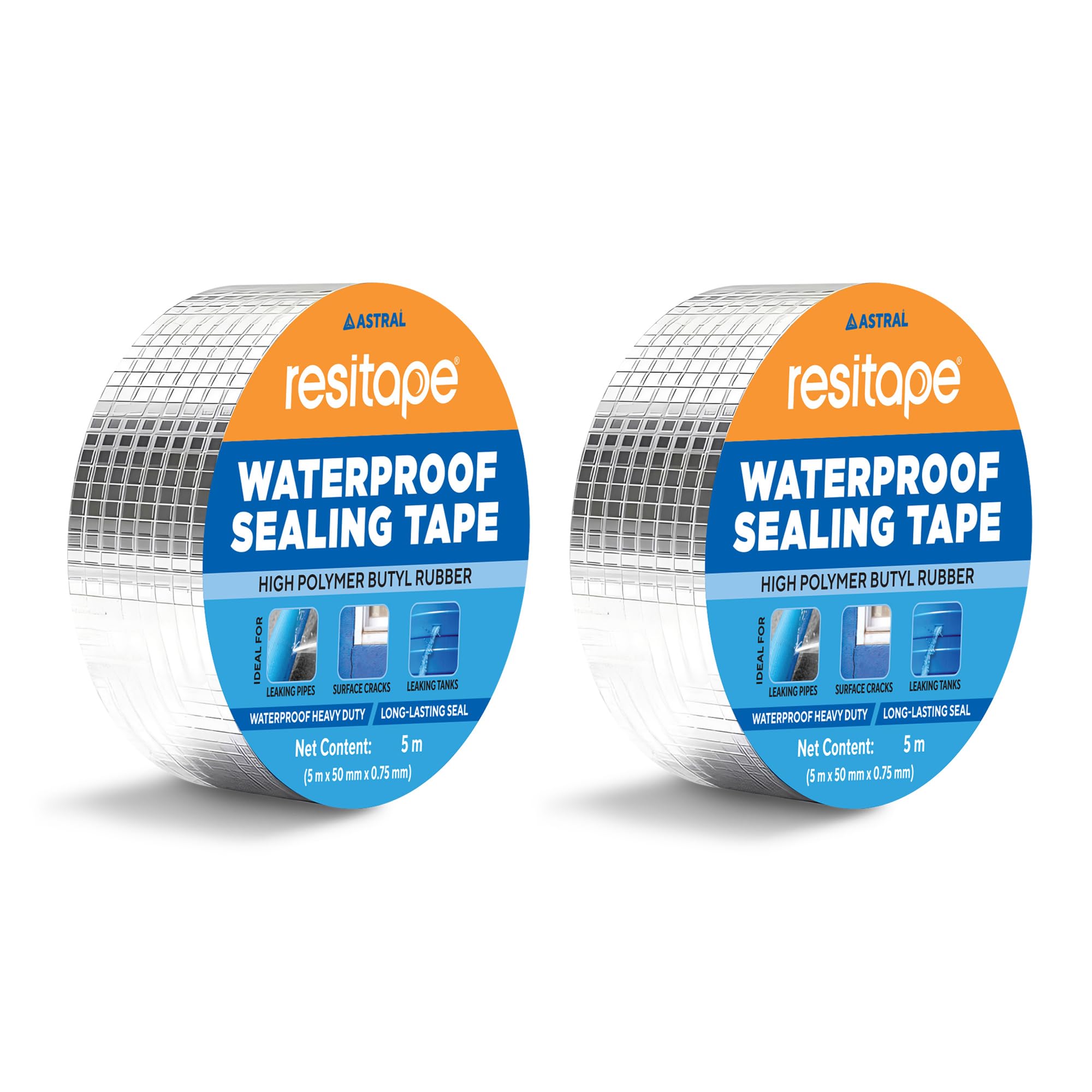 Resitape Butyl Waterproof Aluminium Tape |(Pack of 2)| Heavy-Duty & Super Strong | Ideal for Roof Leakage, Cracks & Gap Sealing | High Temperature Resistant | 5m x 50mm-image-10