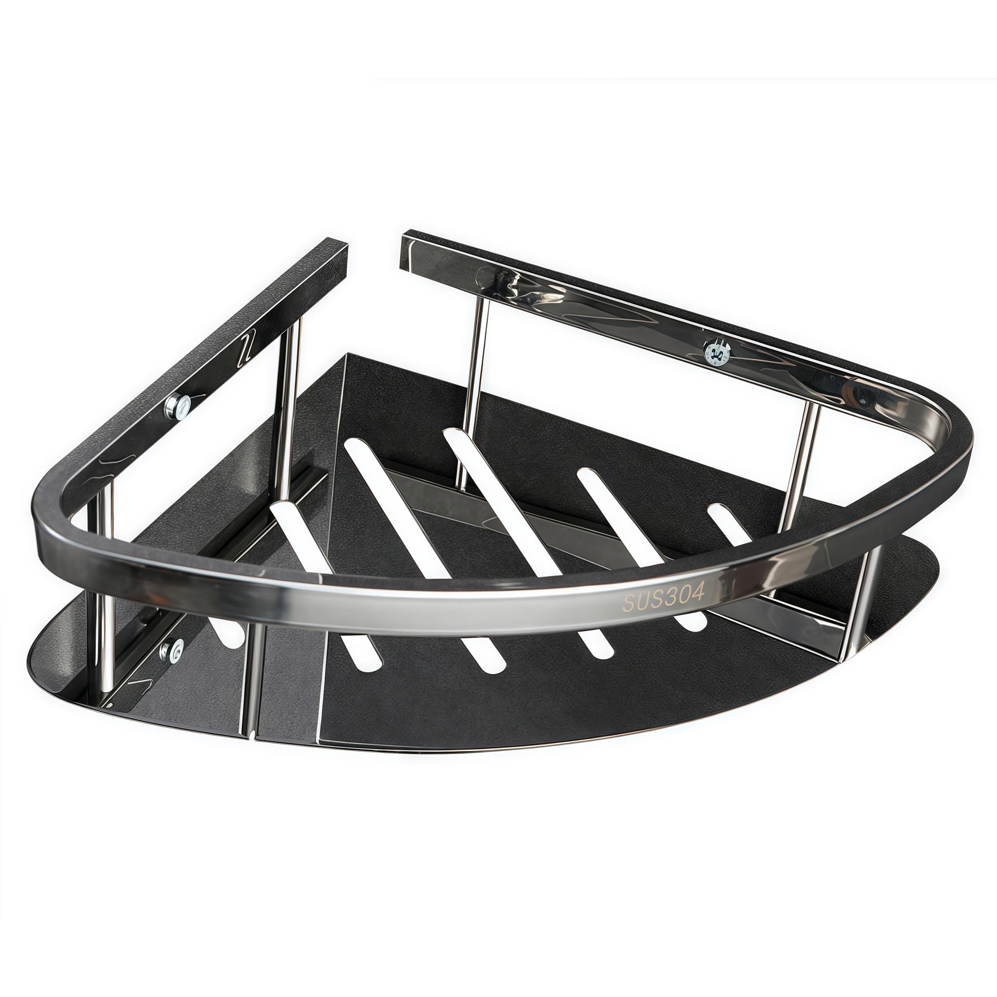 SEIDO Triangular Corner Shelf - 304 Stainless Steel Shower Caddy Wall Mounted Kitchen Bathroom Shower Organizer with Drain
