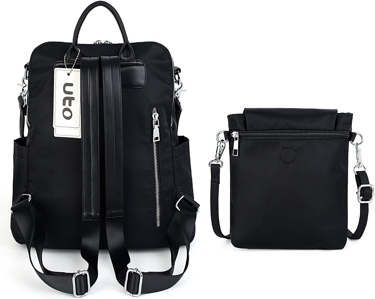 UTO Women Backpack Purse Oxford Waterproof Cloth Nylon Ladies Rucksack Detachable Crossbody Shoulder Bag - Image 7