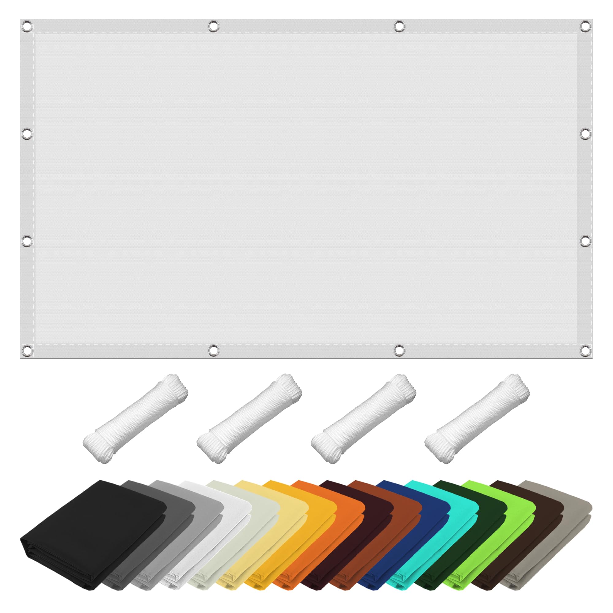 Voile d'ombrage haute densité anti-UV blanc 160 x 520 cm