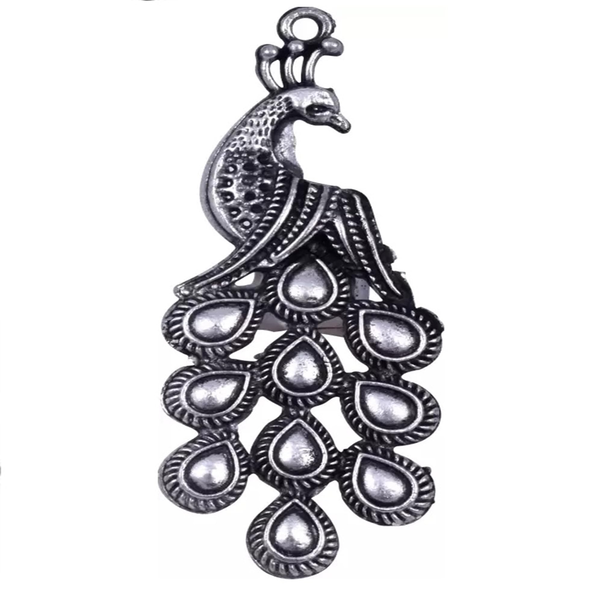 Navjai Designer Peacock Oxidised Silver Black Metal Peacock Charm Ring Adjustable Crochet Knitting Loop Accessories open Finger Ring for Women & Girls (Pack of 1) (B0CBPMKPSD) Amazon Price History, Amazon Price Tracker