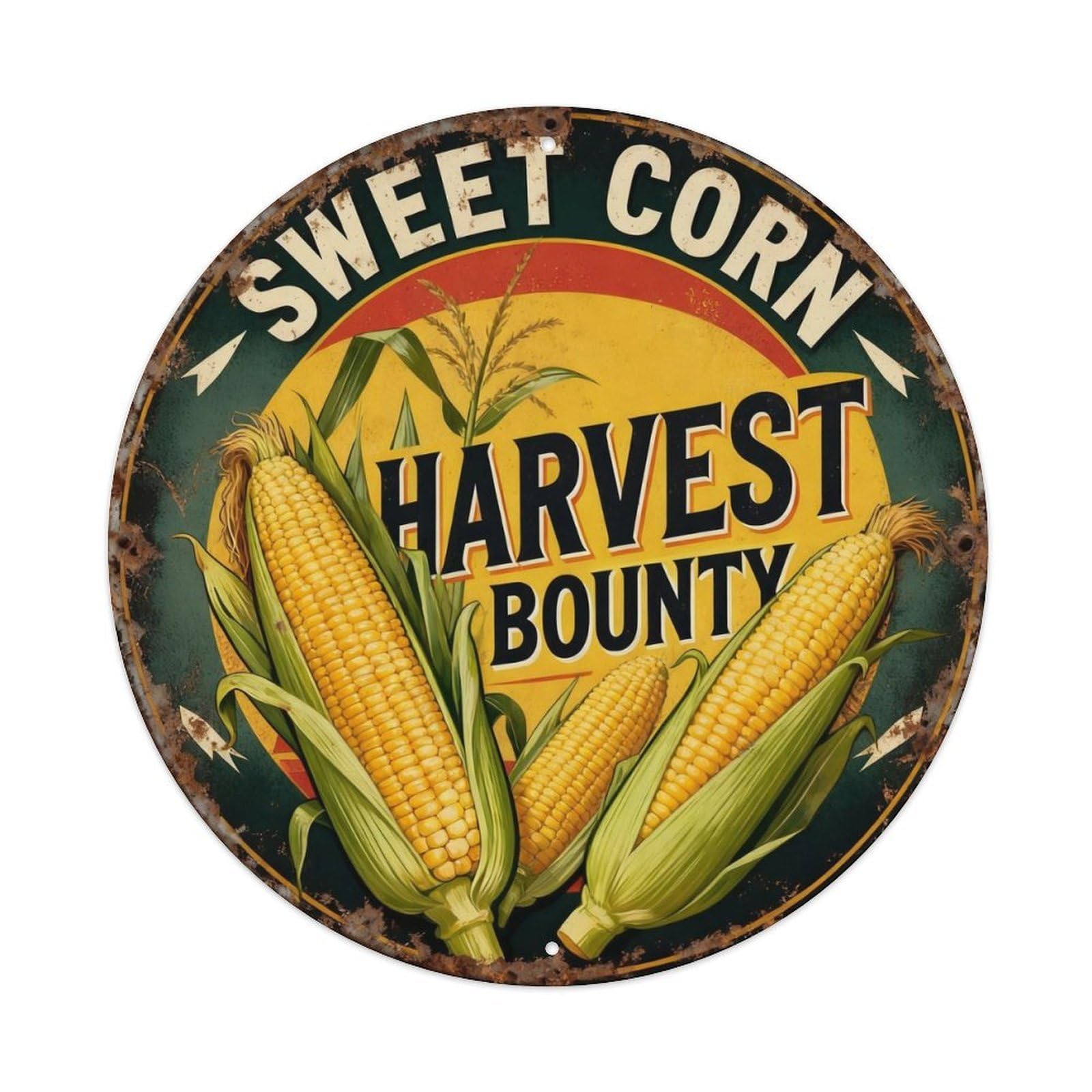 Sweet Corn Harvest Bounty Metal Tin Sign Plaque