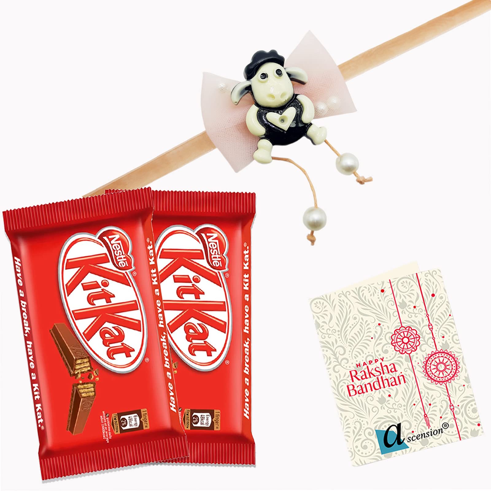 ascension Kids Rakhi Soft Shaun the Sheep Cartoon Toy Rakhi Soft Rakhi Raksha Bandhan Gift Bracelet rakhi children kids & 2 Chocolates with roli tilak pack