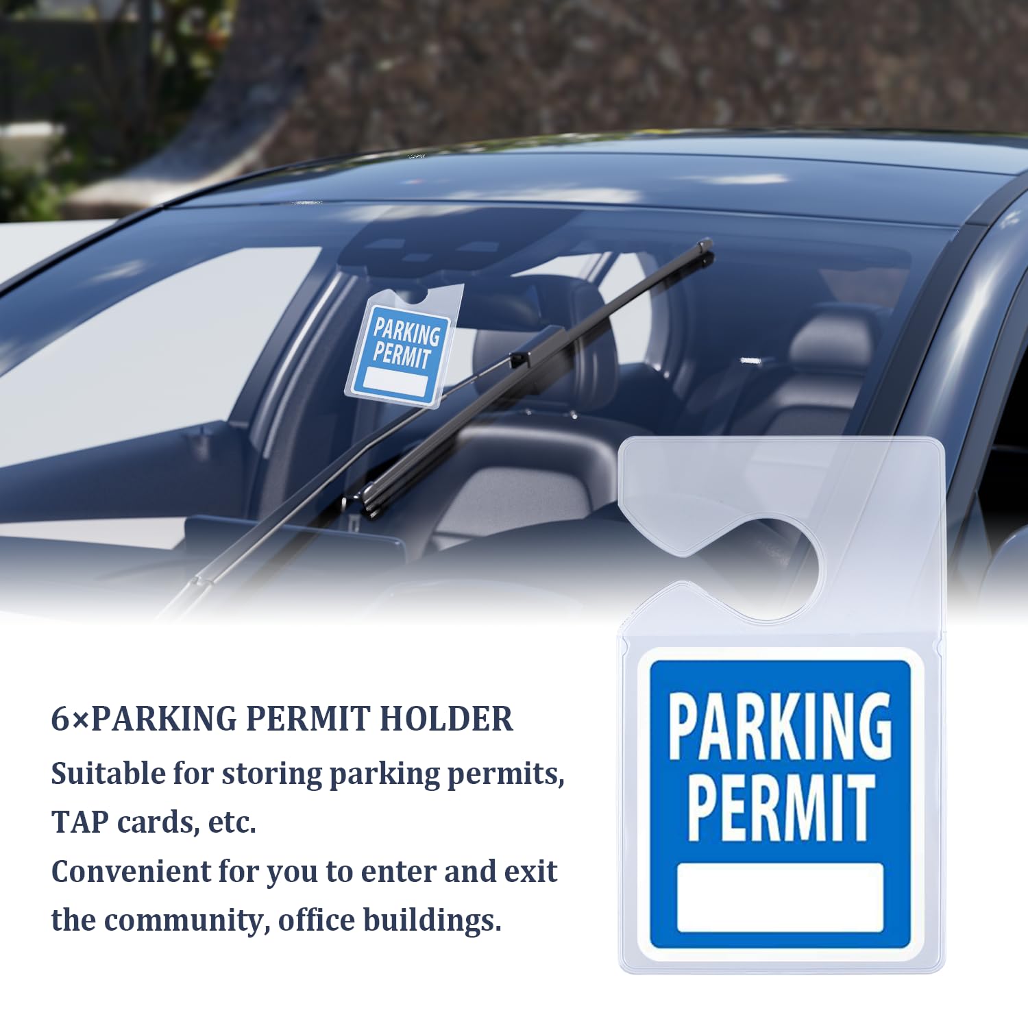 Windscreen Permit Holder 6PCS Transparent Car ,Reusable Car Parking ...