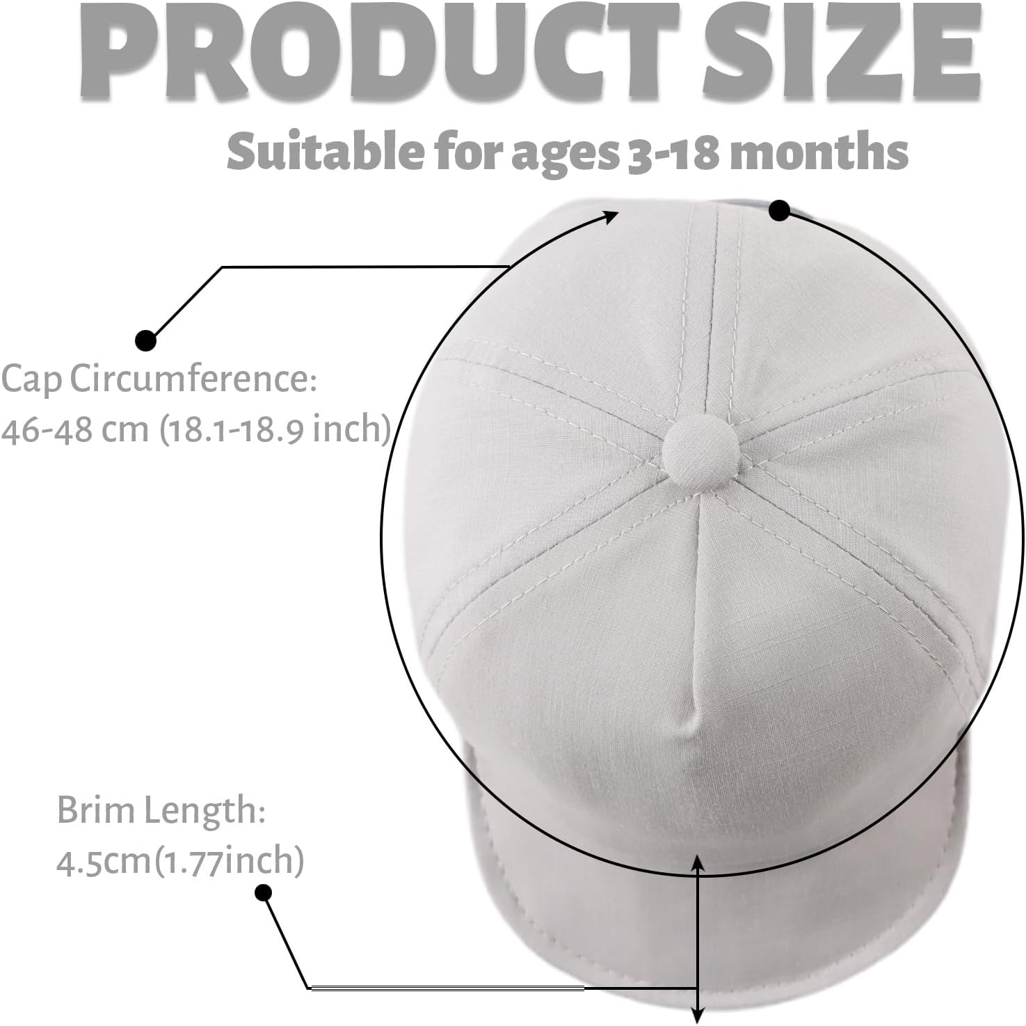 OMUKY Cotton Baby Toddler Hat Sun Protection Toddler Baseball Hat Infant Boys Girls Beach Cap Cute Baby Baseball Cap 3M-18M - Image 6