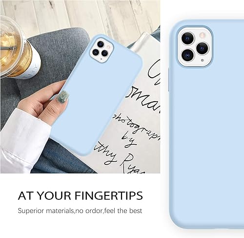 Miniatura 3 de DUEDUE Funda para iPhone 11 Pro, silicona líquida de gel suave de goma delgada con forro de tela de microfibra, funda protectora de cuerpo completo