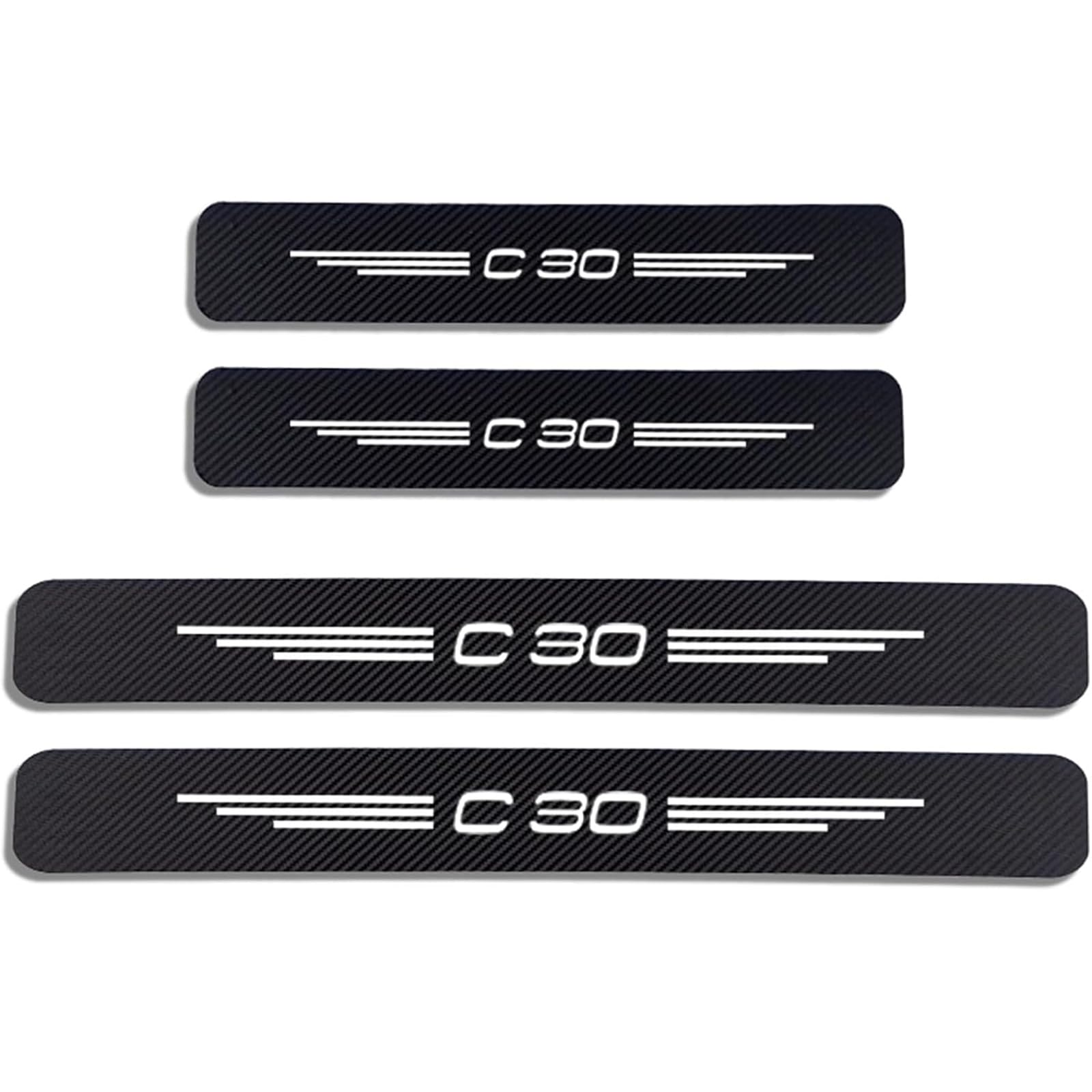 KAFMZEP Car Door Sill Protector for VOLVO C30 C 30 4PCS Car Door Sill Scuff Plate Carbon Fiber Stickers Accessories,White