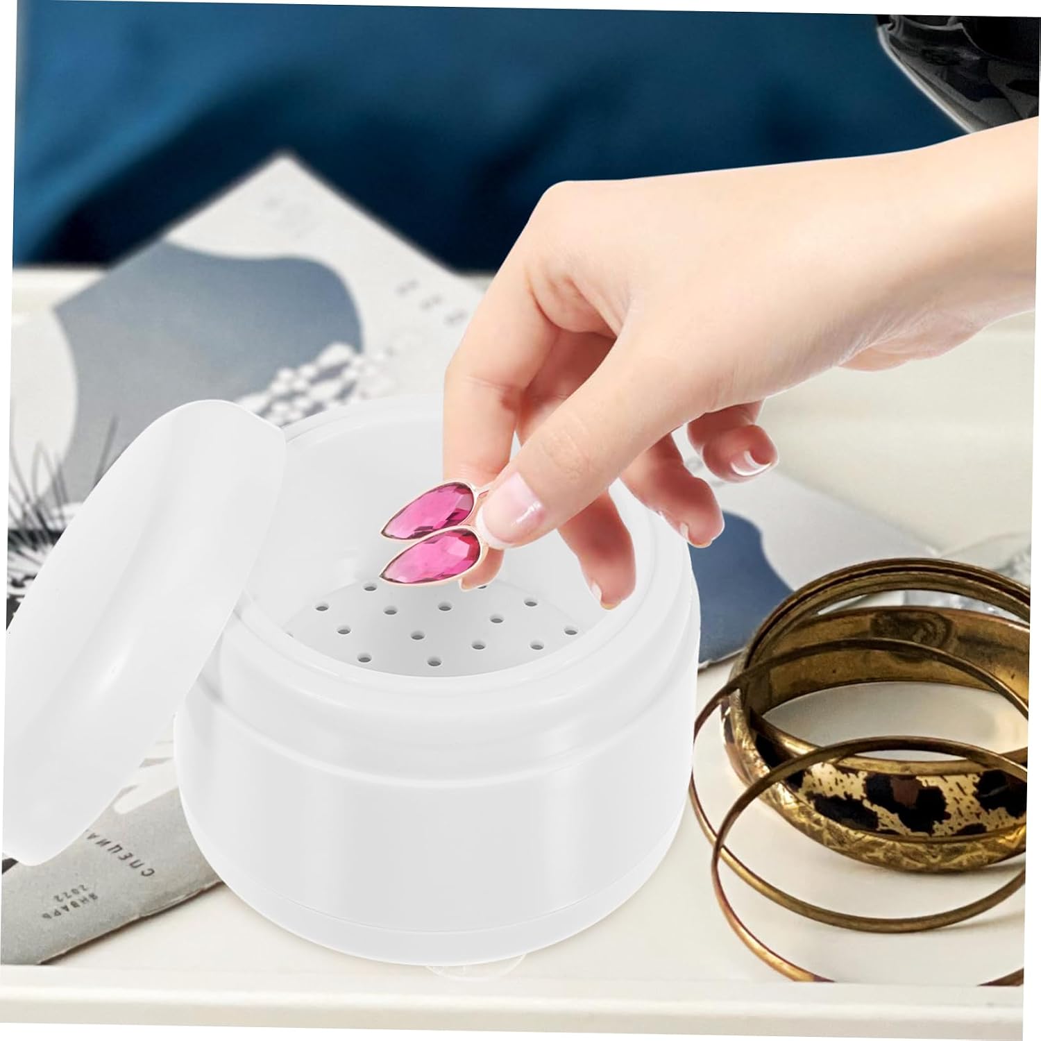 Gatuida Battery Operated Jewelry Cleaner Machine Professional Cleaning Tool for Rings Watches Eyeglasses More PP Material for Safe Use Efficiently Grime