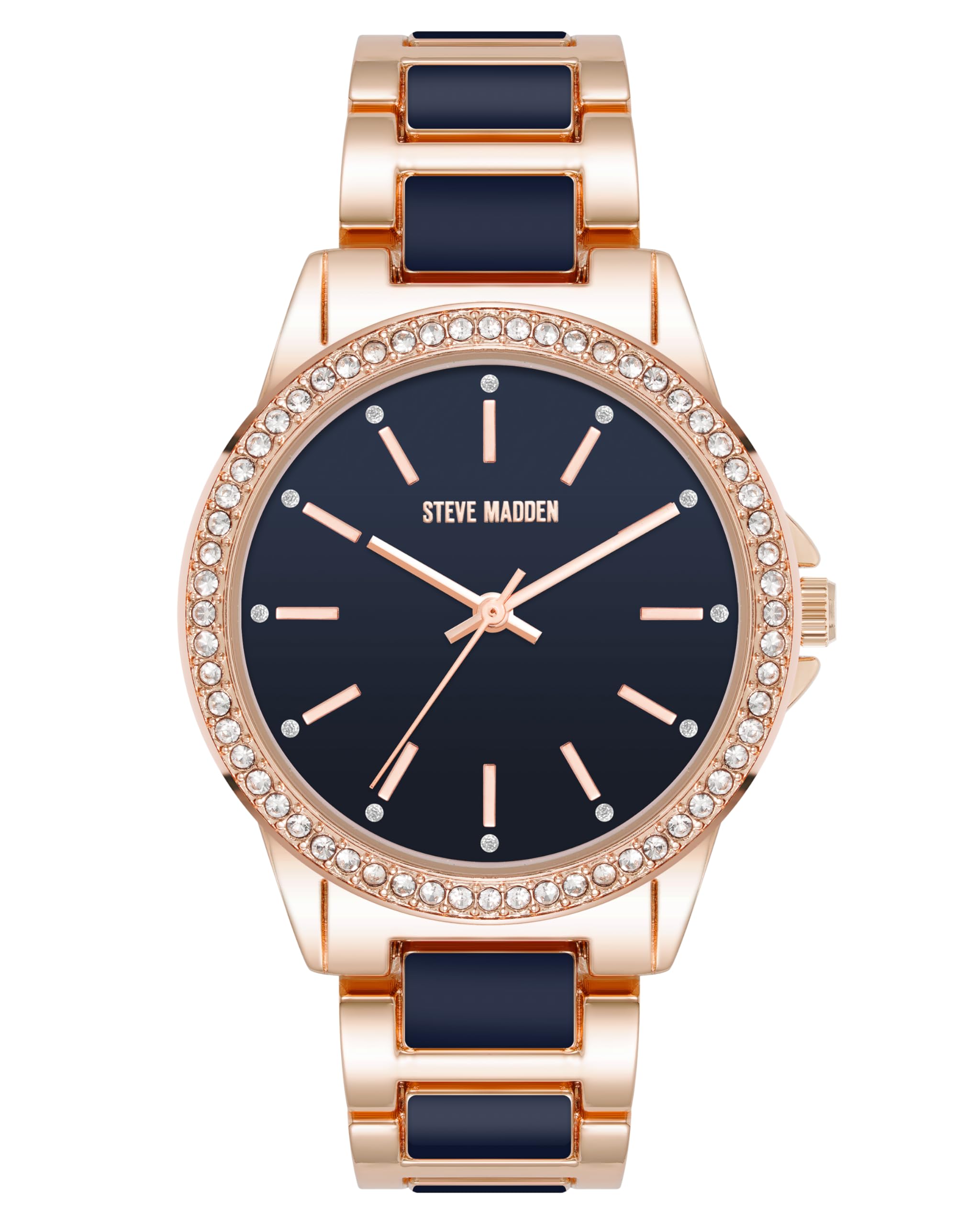 Steve Madden Women's Genuine Crystal Accented Bracelet Watch