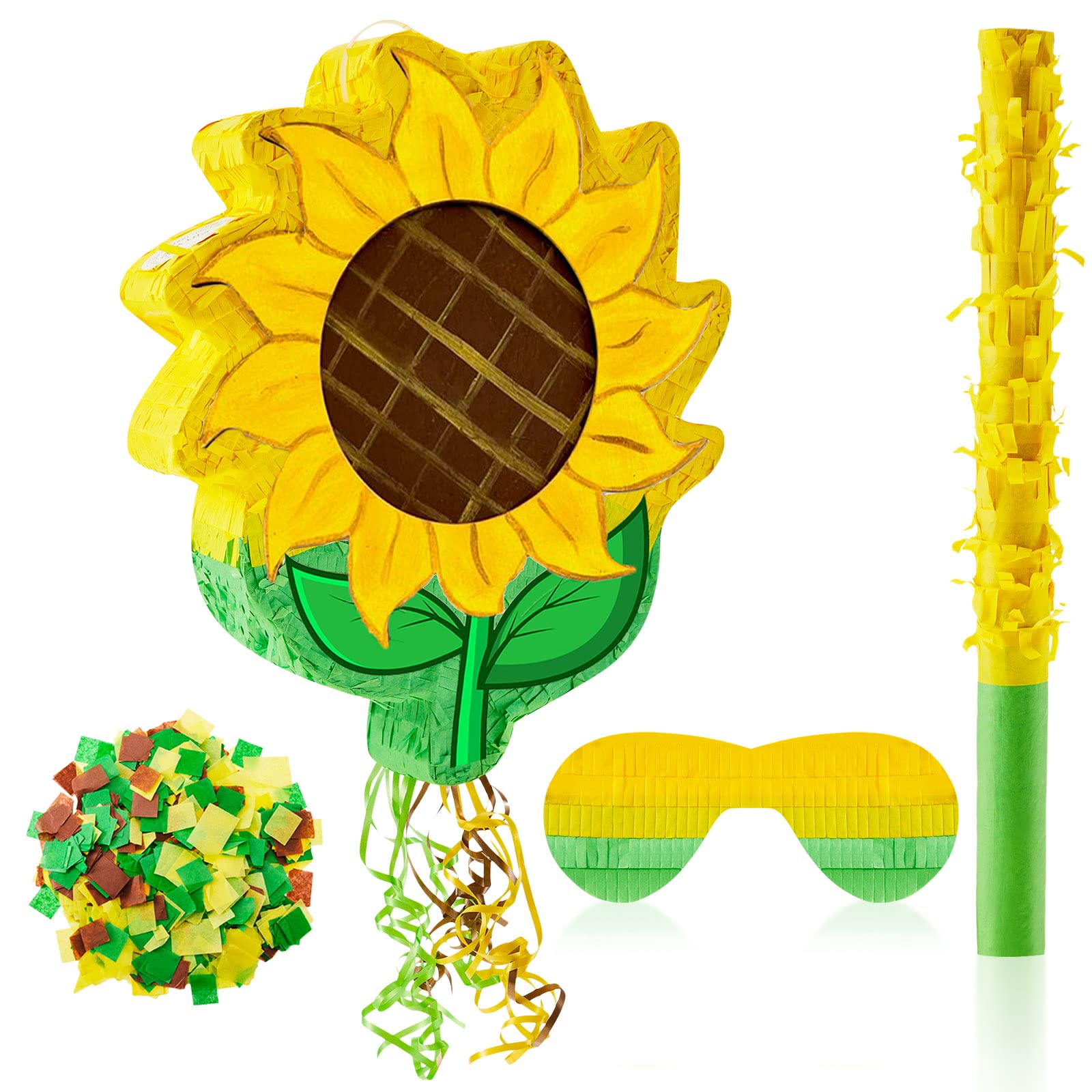Photo 1 of Lewtemi Sunflower Piñata with Stick and Blindfold