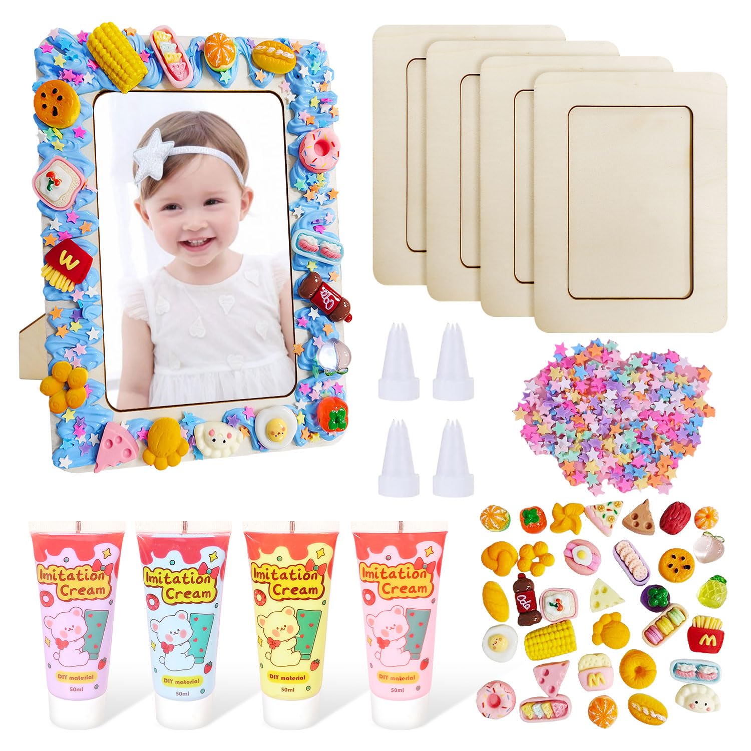 Set Cornici Legno Ideen Mit Herz - 4 Pezzi Rotonde Per Dipingere | Decorazione Fai Da Te - Foto 7