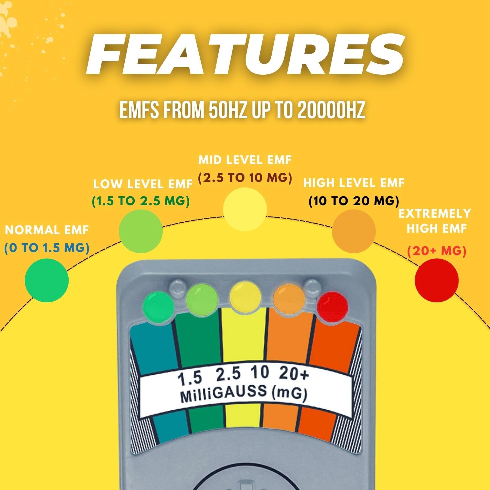 Amazon.co.jp: Gurtice スカイブルー EMFメーター 磁場探知機 ゴースト