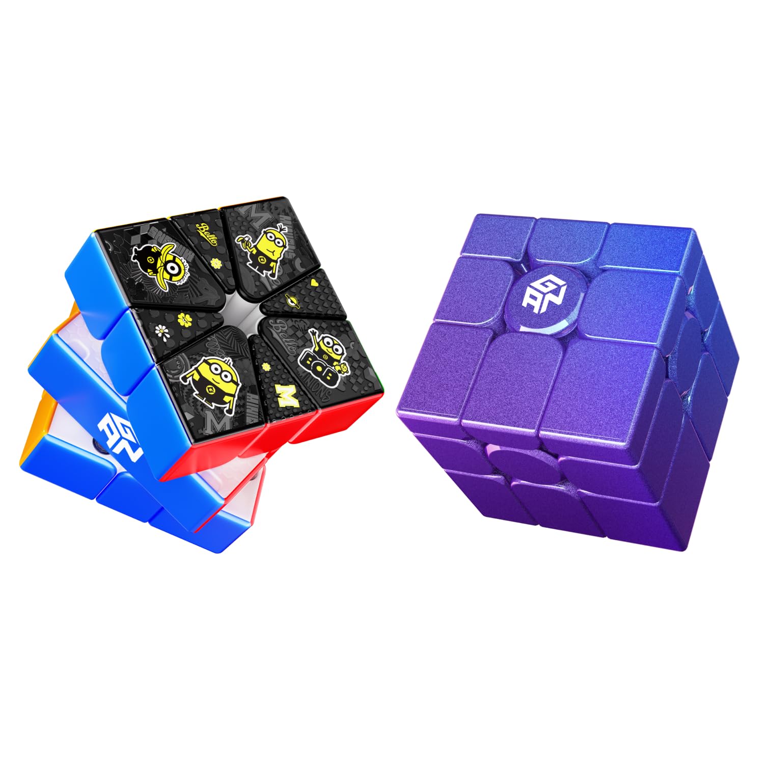 GAN MirrorM UV & Minions Square-1 Speed Cube 2-Pack | Shape-shifting speed cube 2-pack: G…