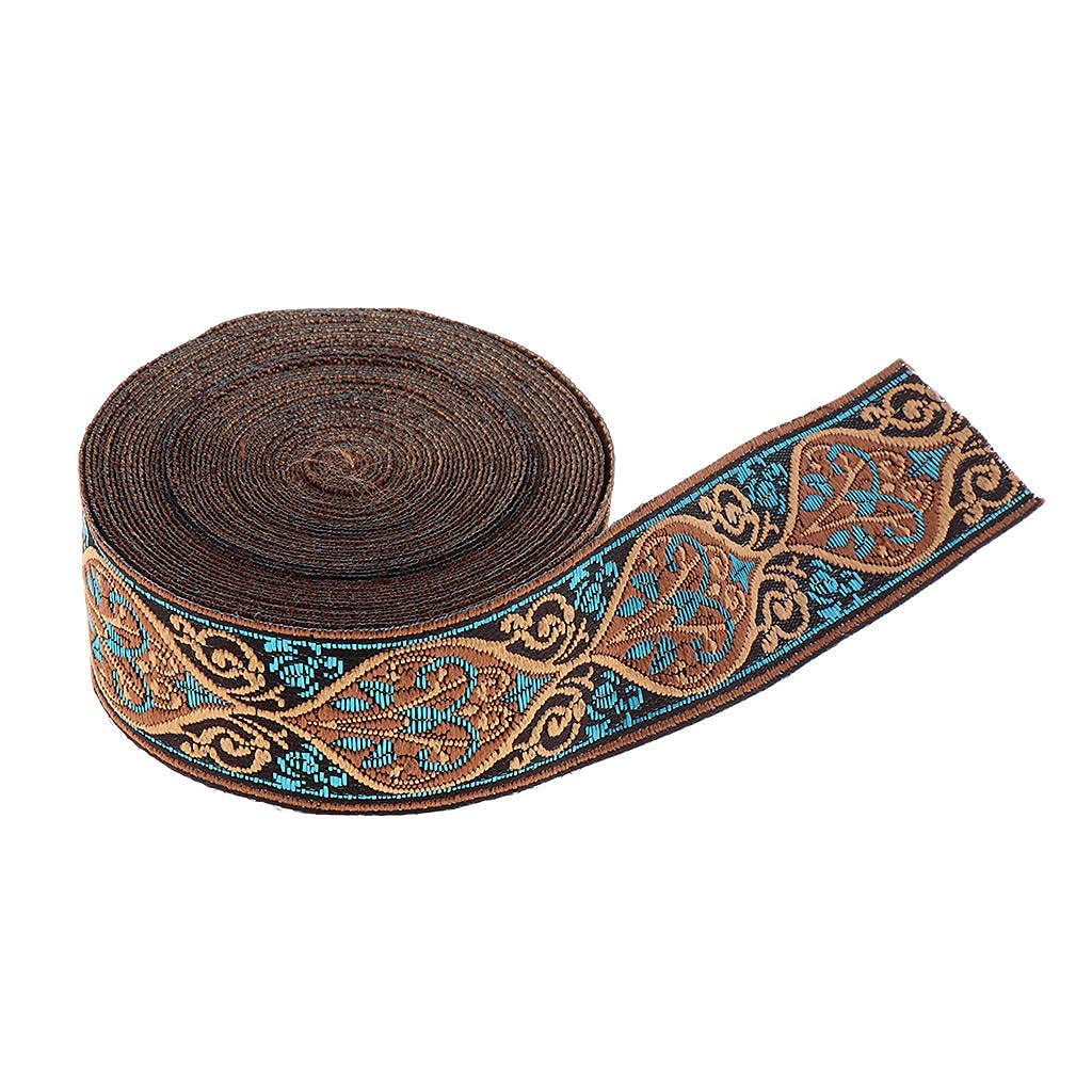 zalati 5 Meters Long Border Trim Ribbon Vintage Embroidered for DIY Crafts Decor