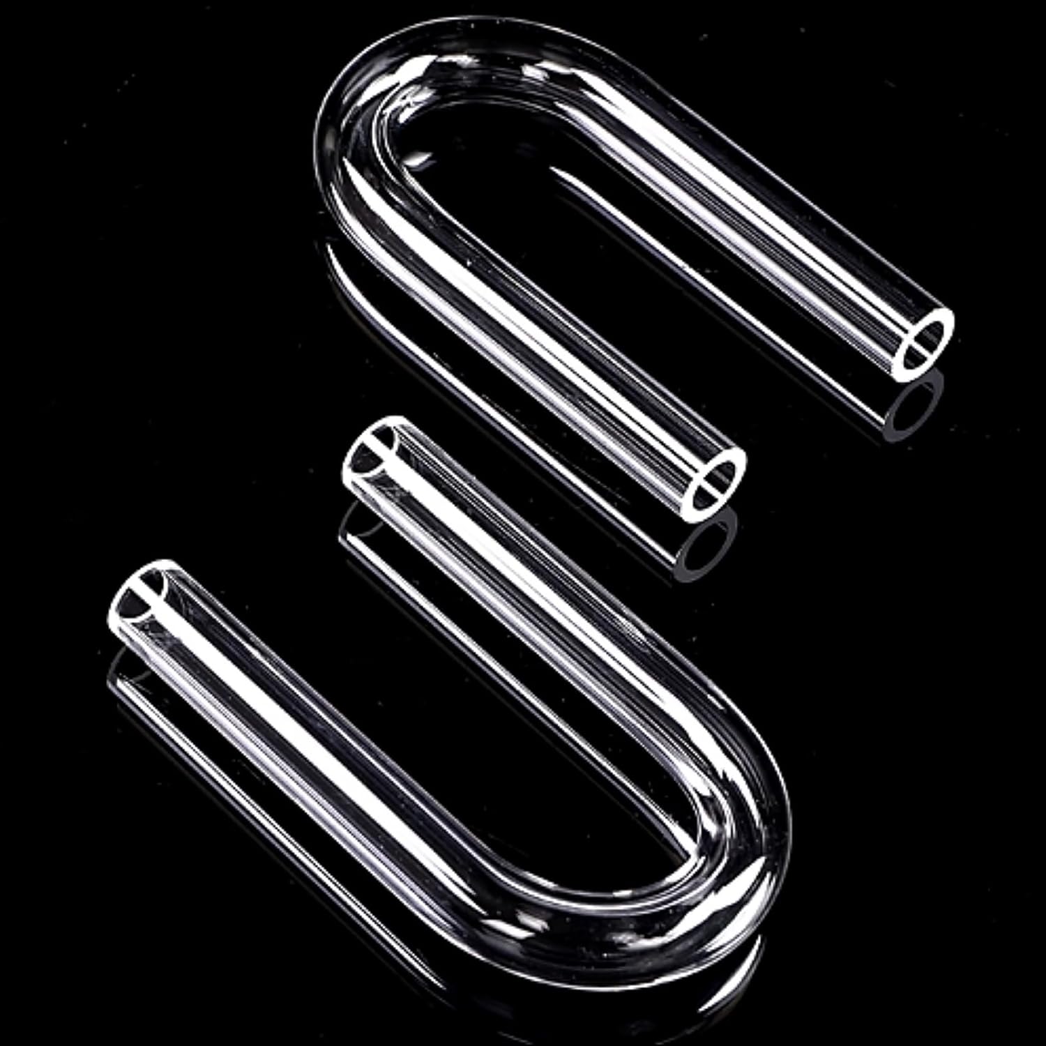 2Pcs High Purity Quartz U-Shaped Glass Tubes High-Temperature Resistant High-Transmittance Drying Tubes Chemical Laboratory Equipment (OD/φ10.5mm * H/200mm * ICD/22.5mm)