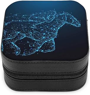Scatola Di Immagazzinaggio Di Gioielli Starlight Astratto Del Cavallo Di Guida Dell'uomo Del Fantino Portagioie Da Viaggio Portagioie Carino Con Cerniere
