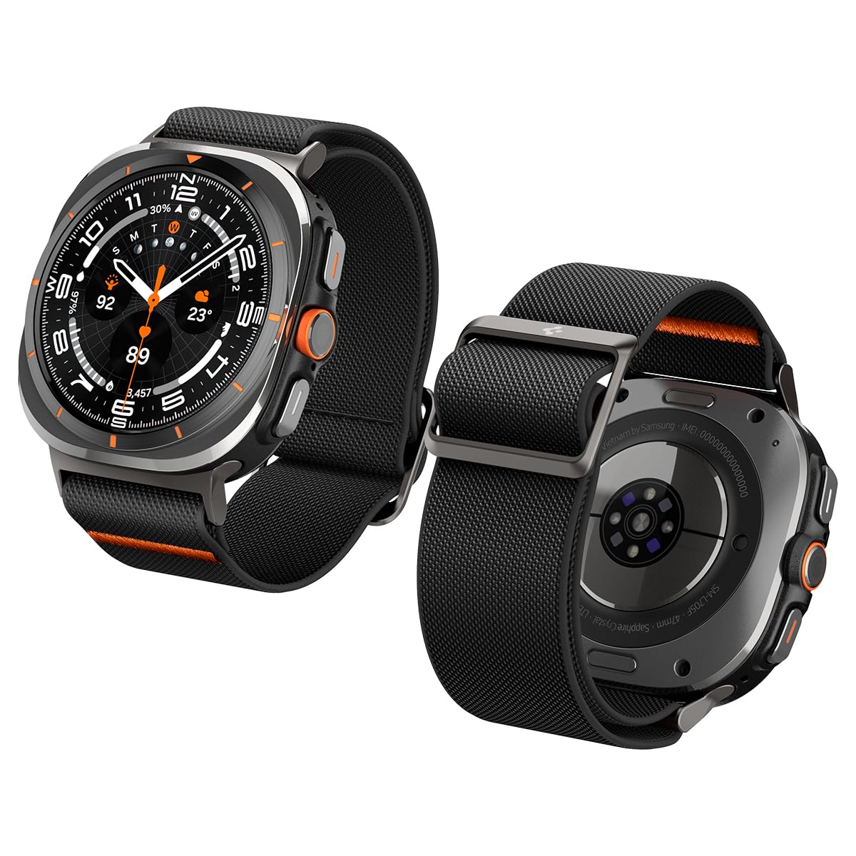 Spigen Lite Fit Designed For Samsung Galaxy Watch Ultra Band 47mm Nylon Solo Loop Band (2024) – Black